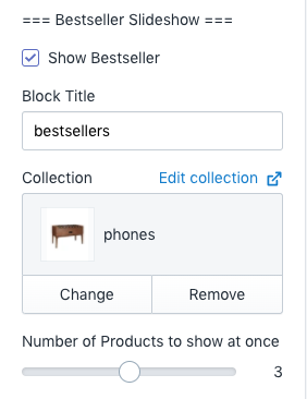 Sidebar Bestseller Block Setting - Section with sidebar 2
