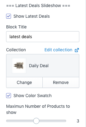 Sidebar Daily deal Setting - Section with sidebar 2