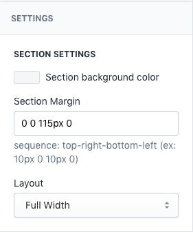 Section - Collections carousel settings