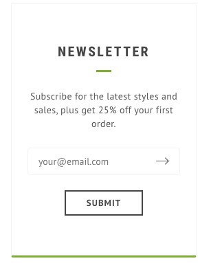 Sidebar Newsletter Block Example - Section with sidebar 1