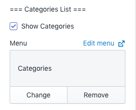 Sidebar Categories List Setting - Section with sidebar 2