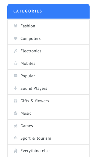 Sidebar Example Cagetories List - Section with sidebar 2