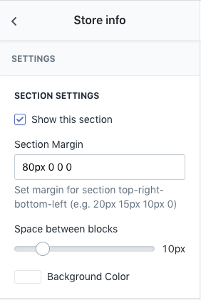 Section General Setting - Store Info