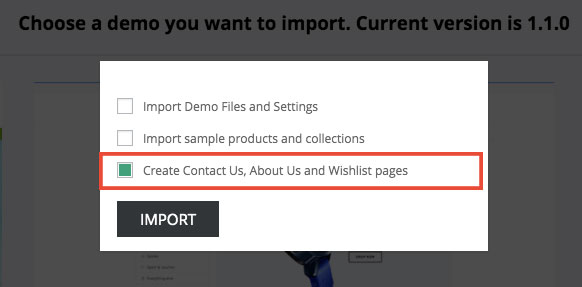 Import custom pages