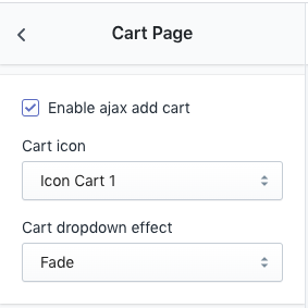 Cart page configuration