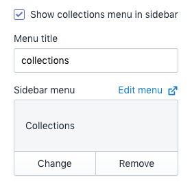 Collection page configuration