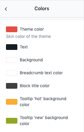 Main color configuration