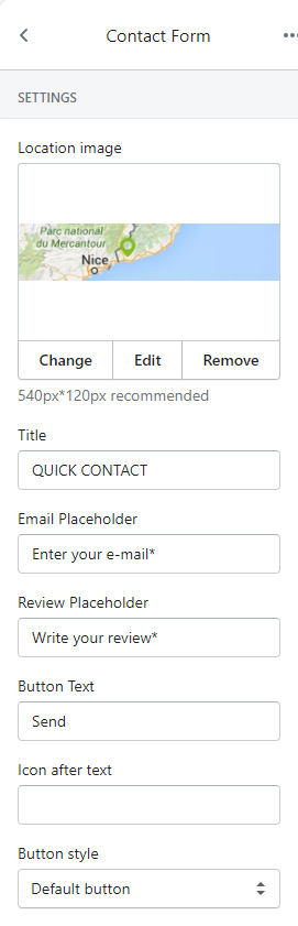 Footer contact form