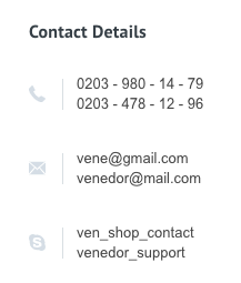 Footer contact details example 1