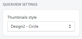 Size chart settings