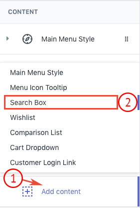 Add header search