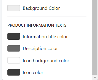Product features block settings